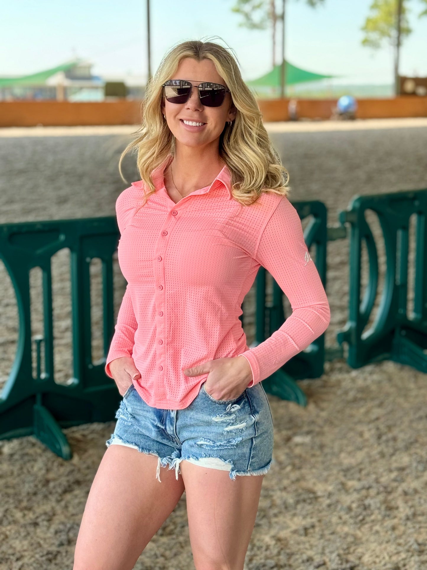 Pink-A-Licious Perforated Western Show Shirts