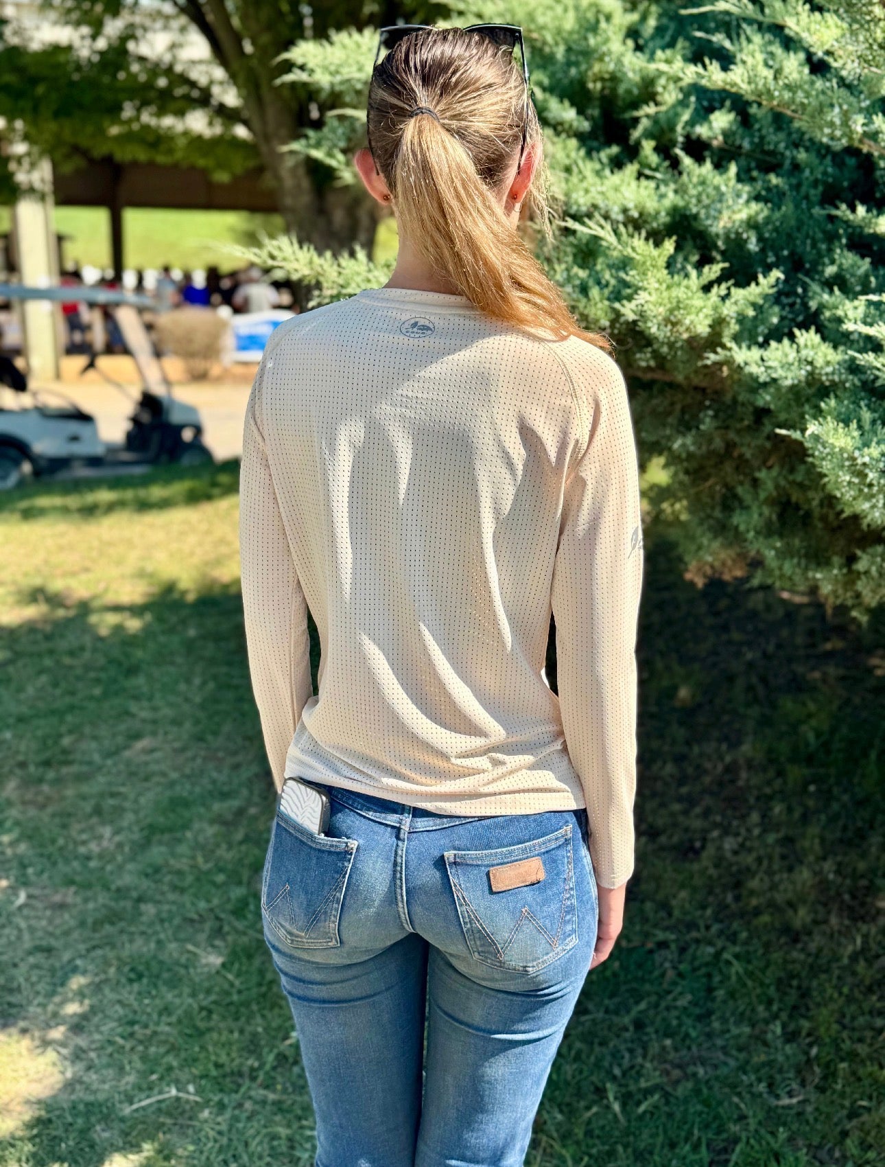 Buttercream Perforated Long Sleeves