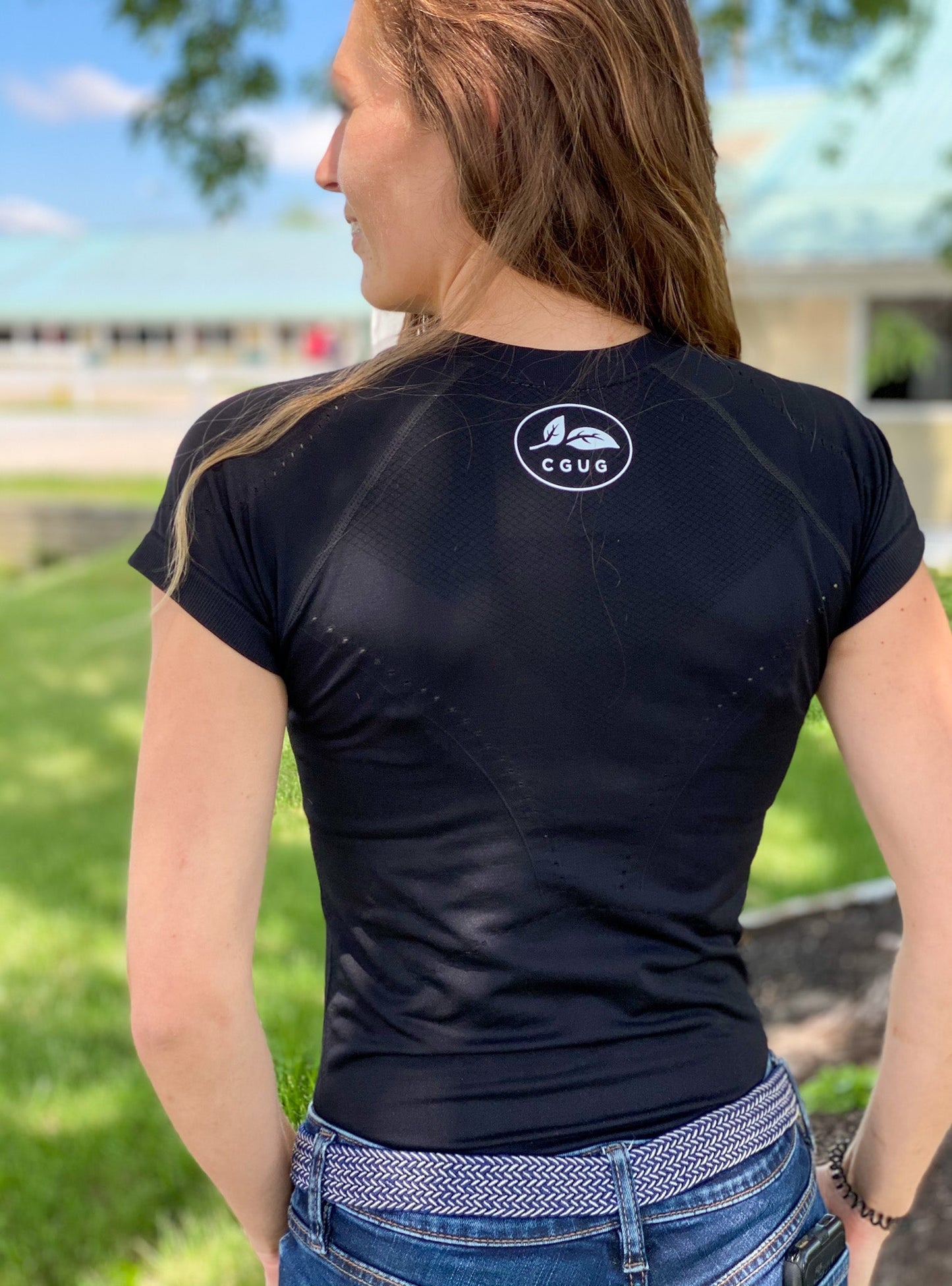 Black Seamless Air Flow Tee