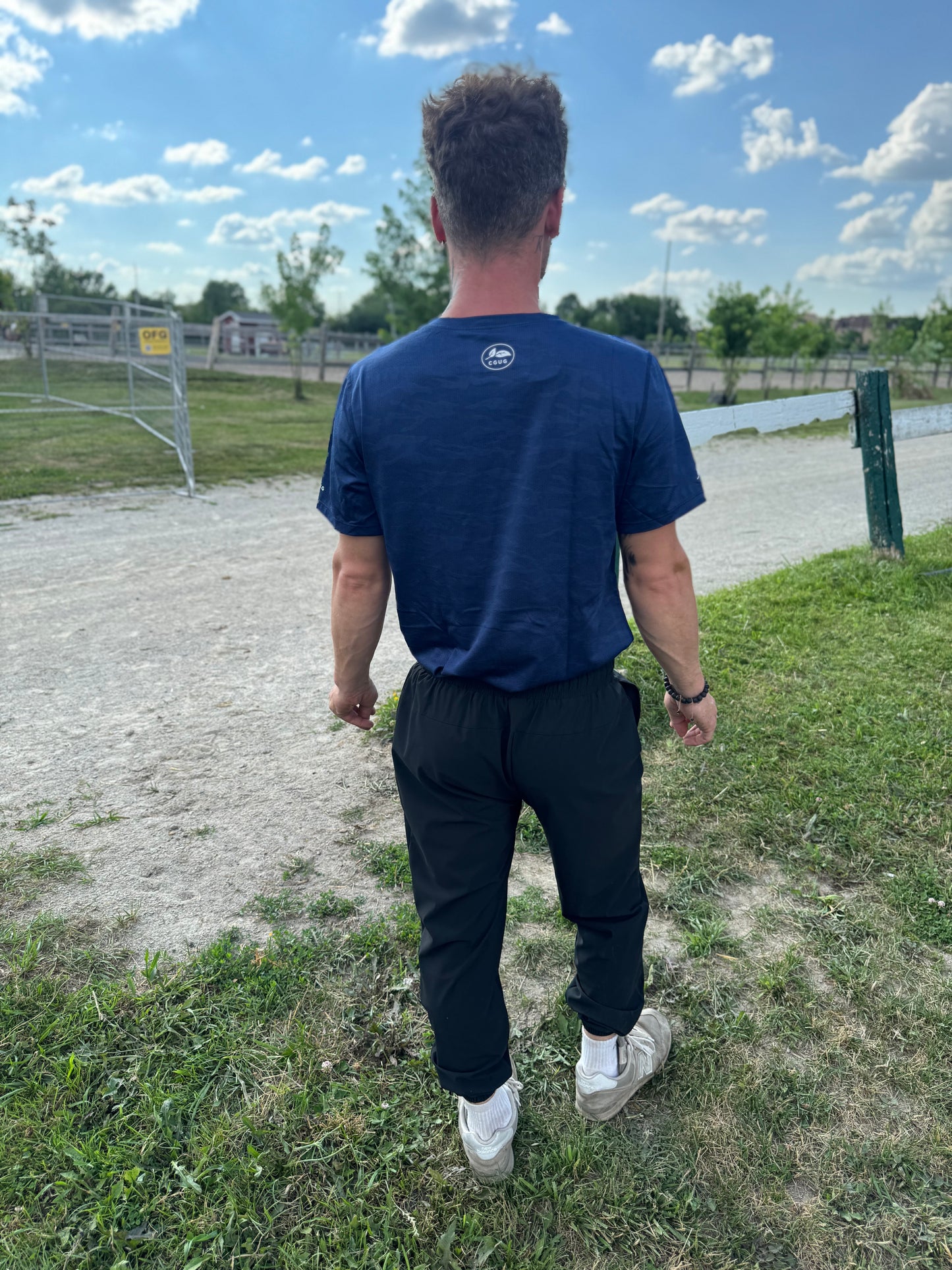 Navy Perforated Performance Tee