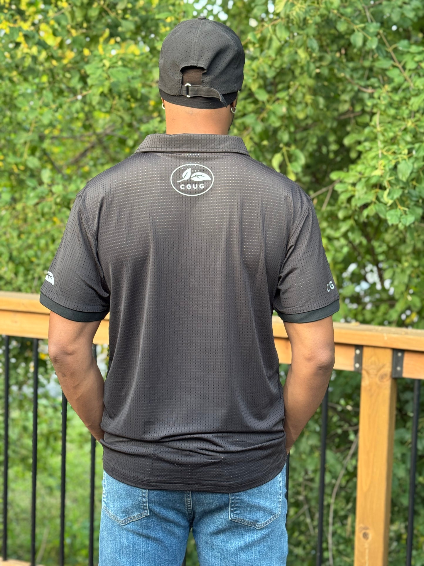 Black Men’s Perforated Polos