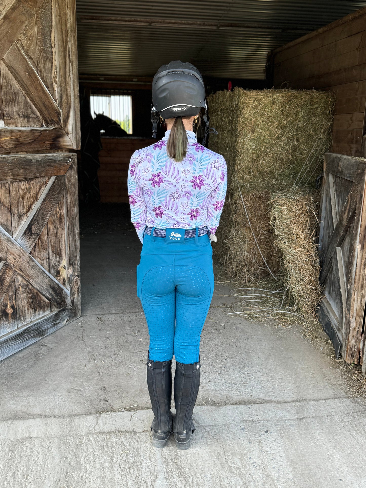 Turquoise Deep Pocket Riding Tights/Breeches