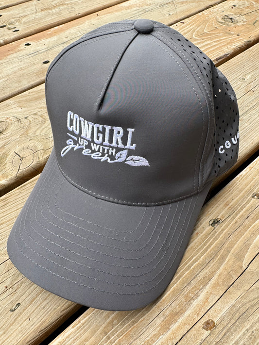 Grey Perforated Dry-Fit Baseball Cap