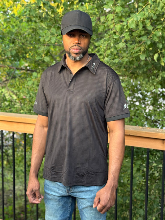 Black Men’s Perforated Polos
