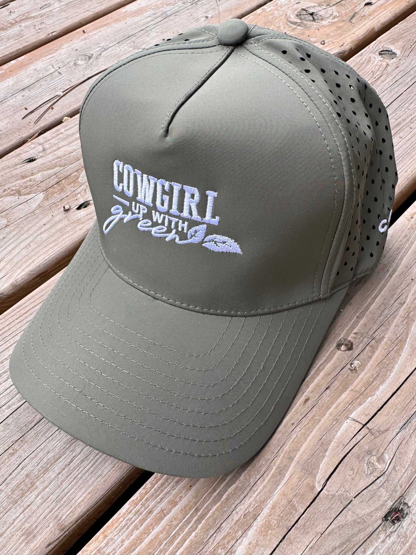 Olive Perforated Dry-Fit Baseball Cap