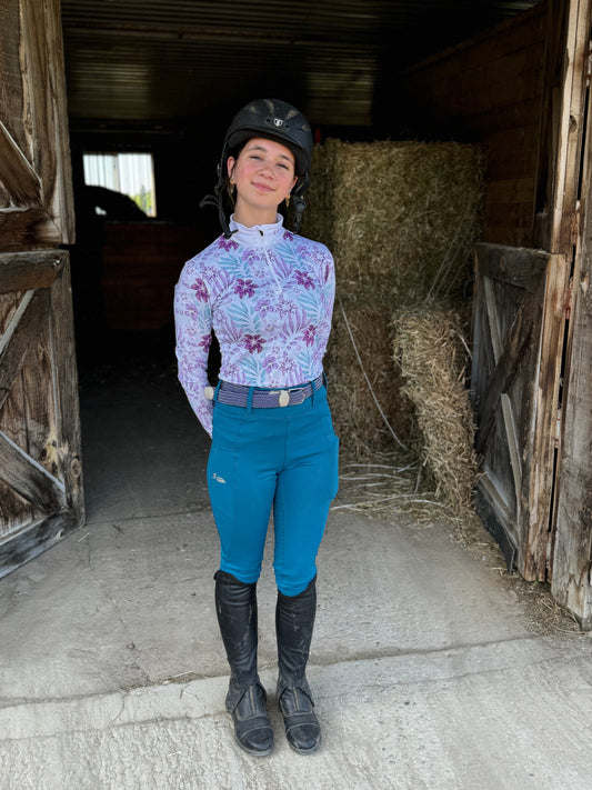 Turquoise Deep Pocket Riding Tights/Breeches