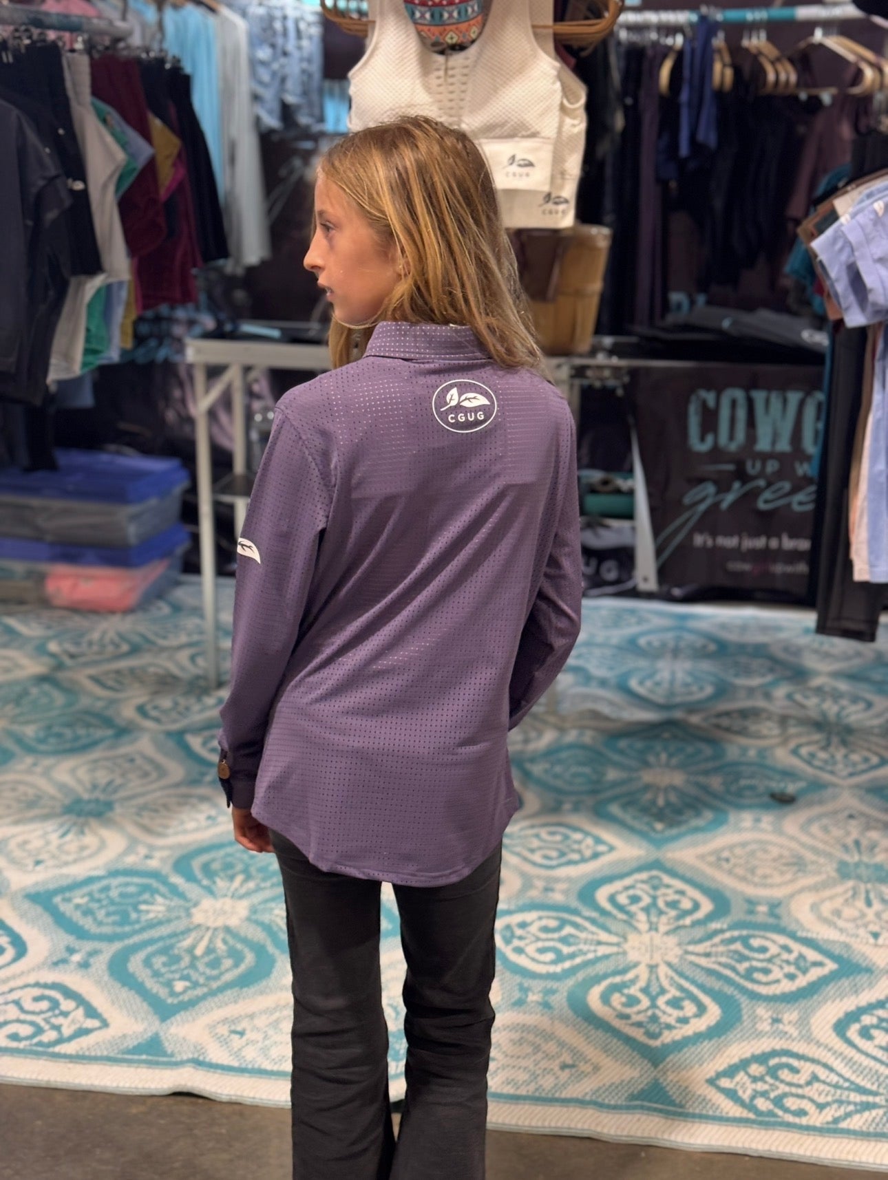 Lightning Lilac Perforated Western Show Shirts