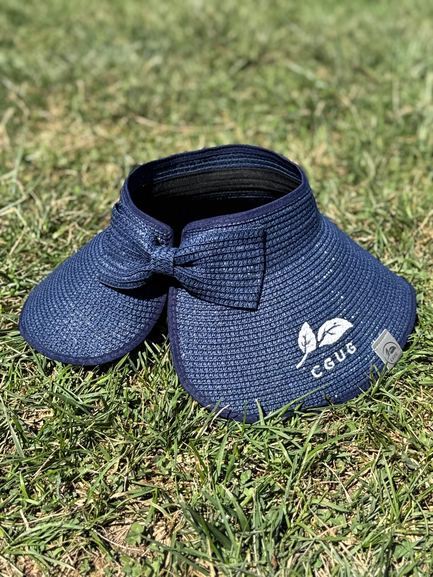 Indigo Elegance Rolling Hills Straw Sun Visor