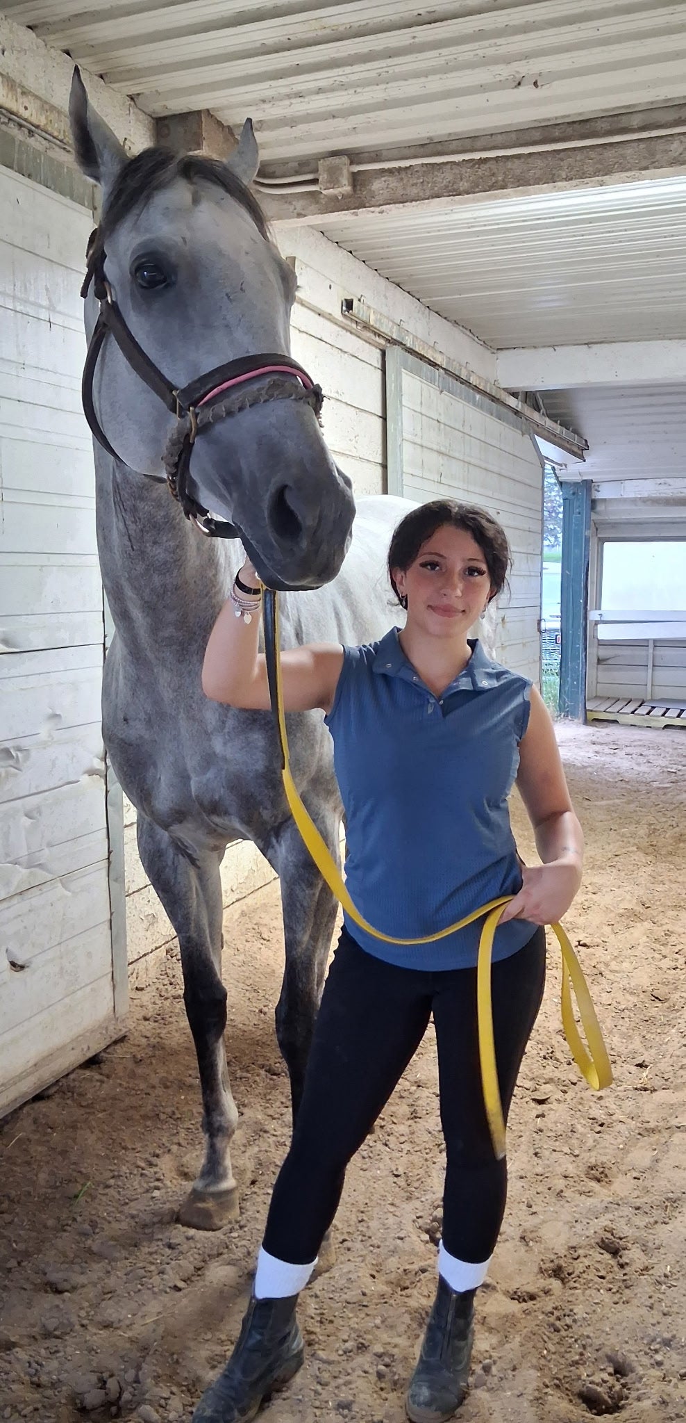 Blue Perforated Sleeveless Tennis Shirt