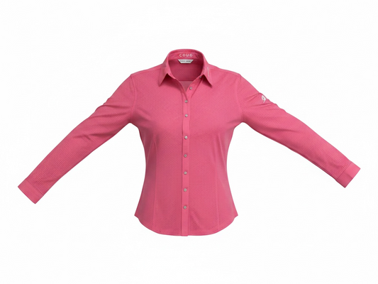 Poppin’ Pink Perforated Western Show Shirt