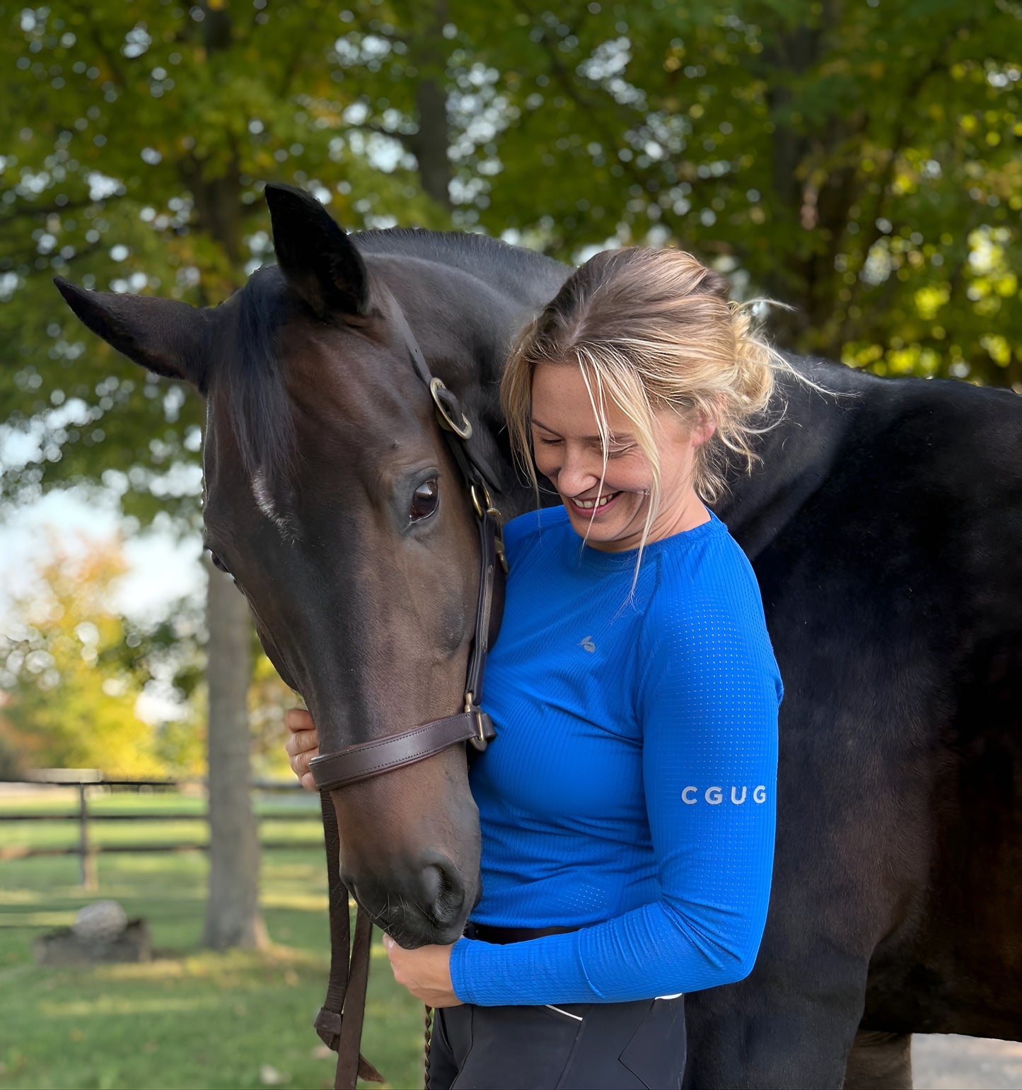 Blue Roan Perforated Long Sleeves