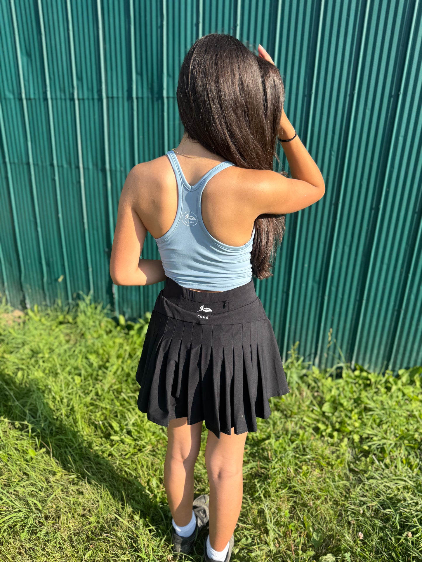 Sky Blue 2-in-1 Cropped Tank