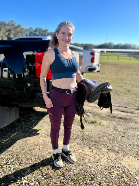 Plum Deep Pocket Riding Tights/Breeches