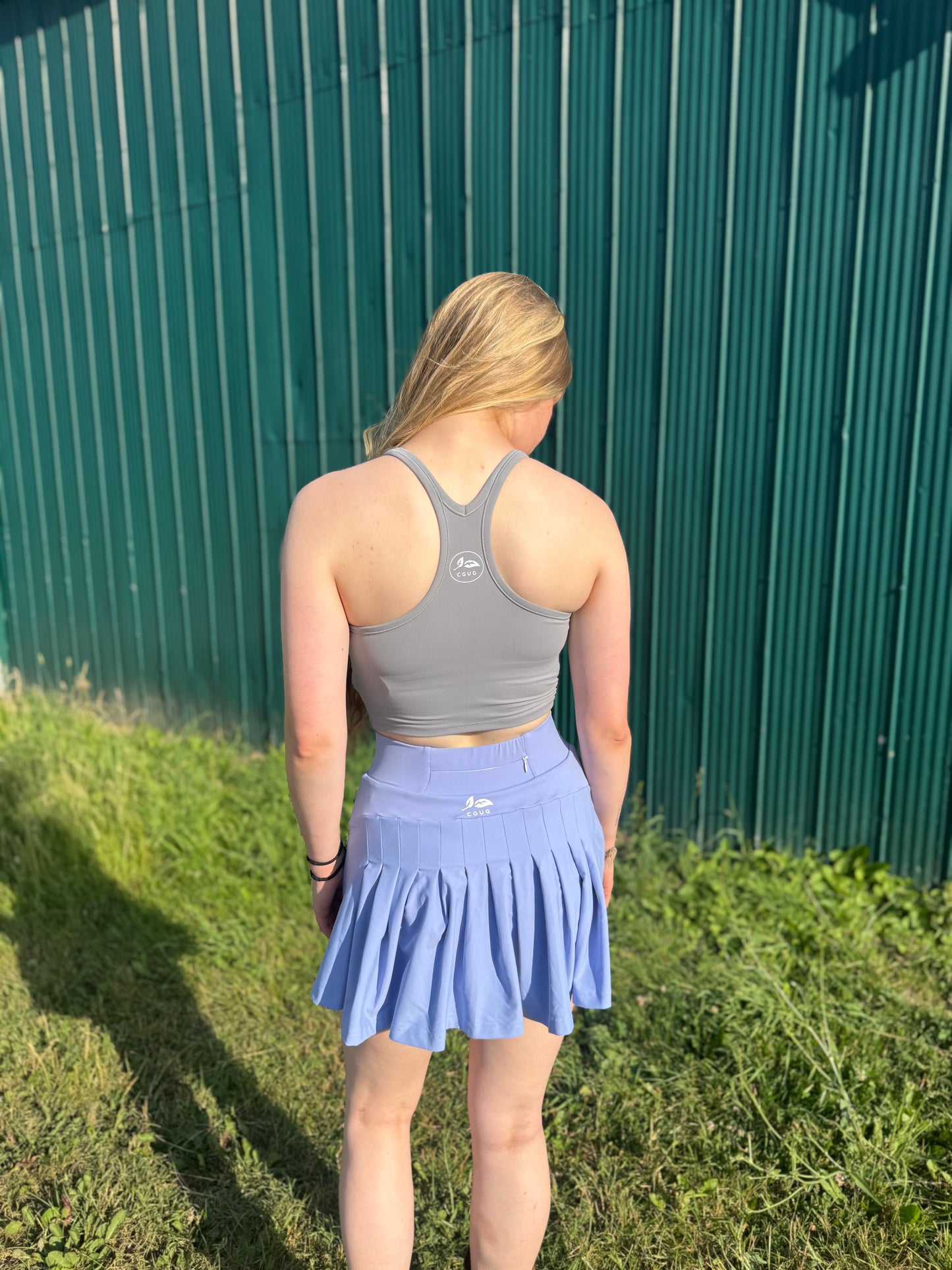 Grey 2-in-1 Cropped Tank