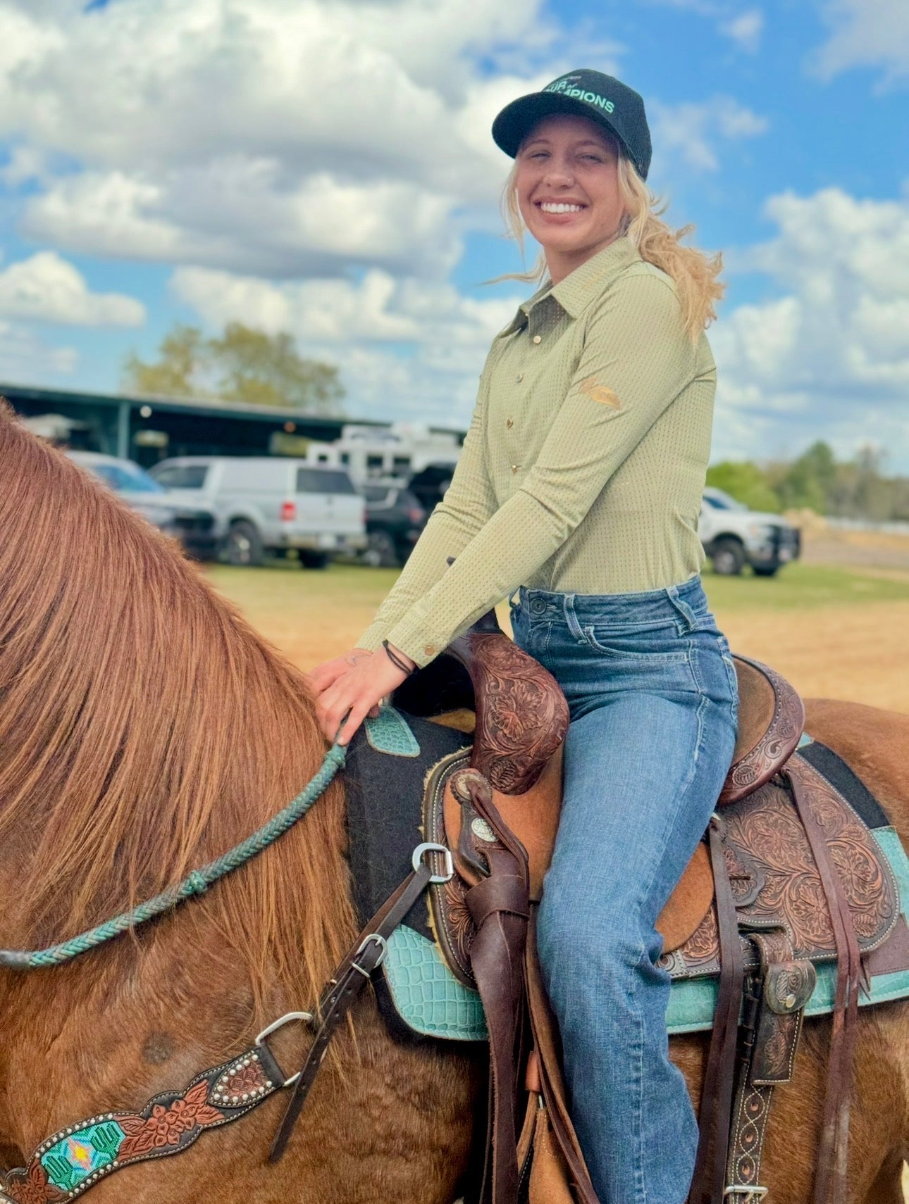 Wasabi Perforated Western Show Shirts