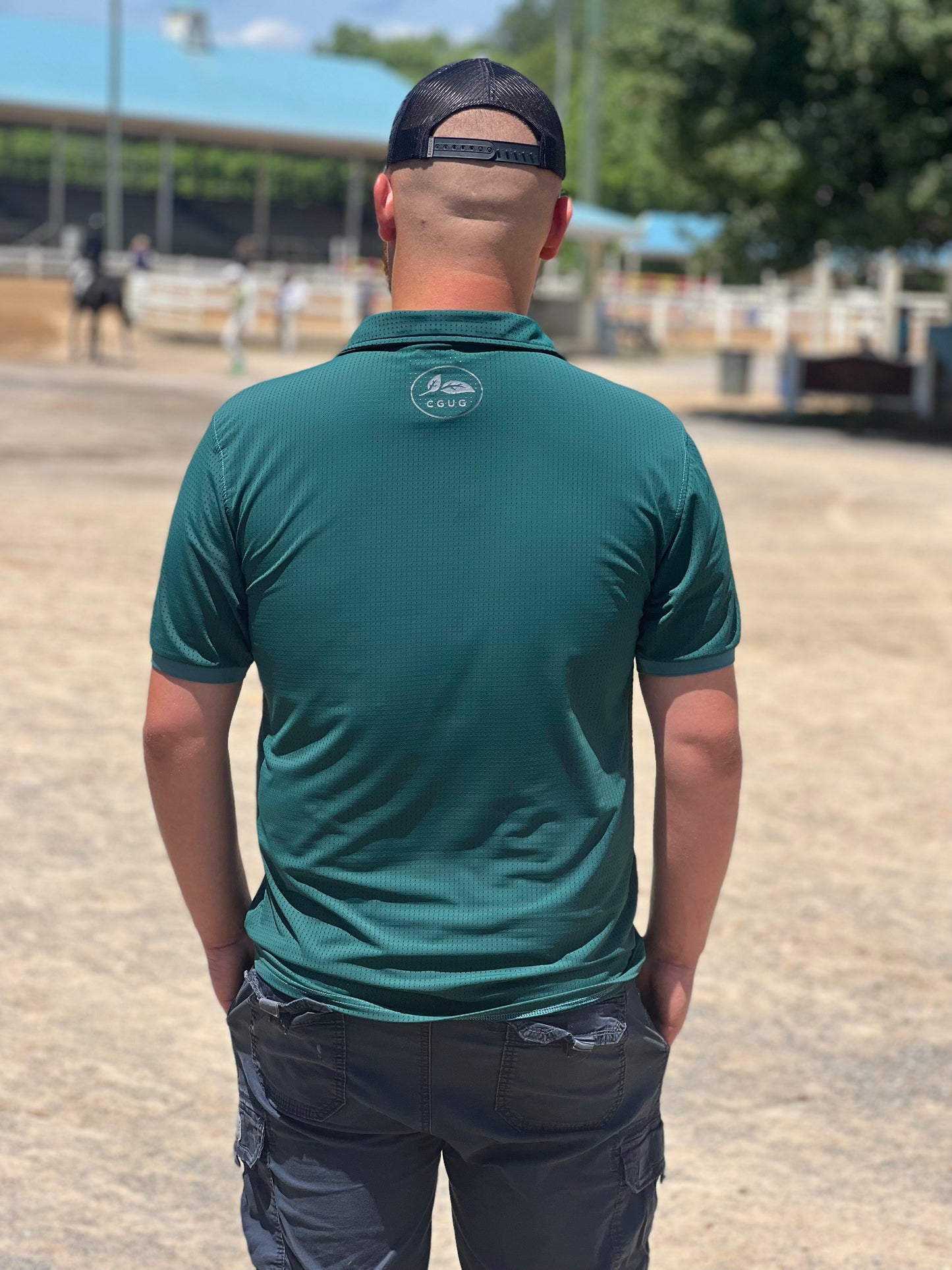 Hunter Green Perforated Polos