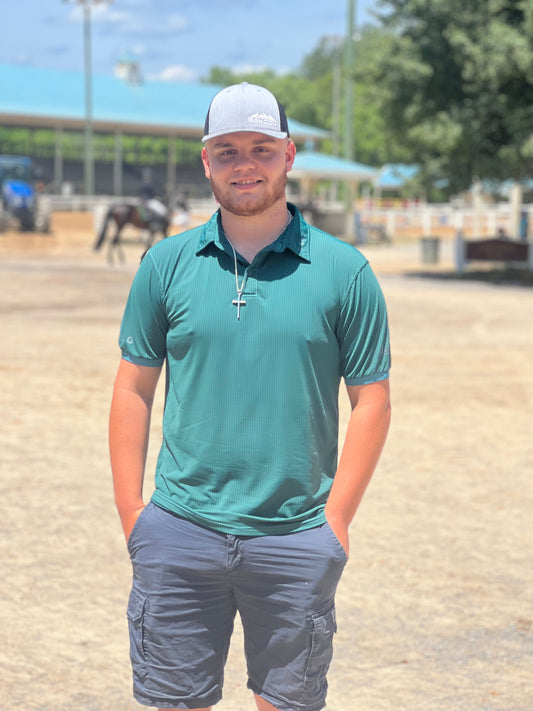 Hunter Green Perforated Polos