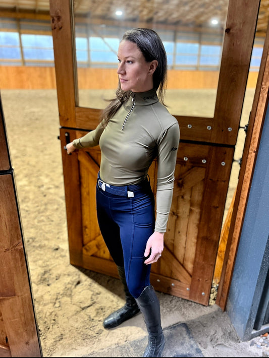 Navy Deep Pocket Riding Tights/Breeches