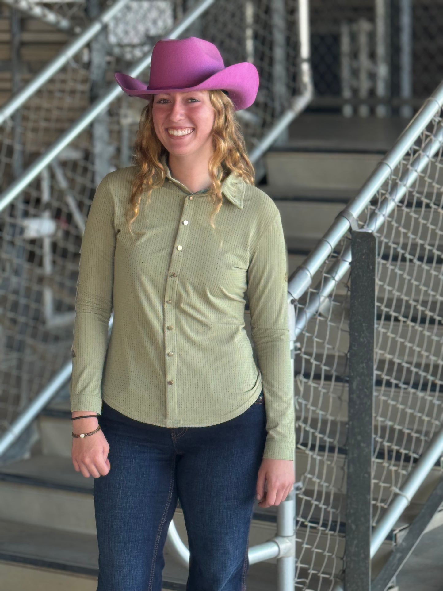Wasabi Perforated Western Show Shirts