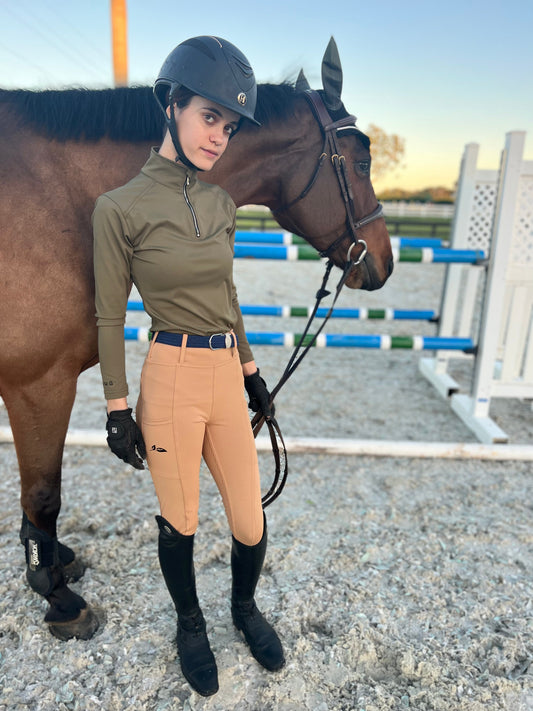 Caramel Deep Pocket Riding Tights/Breeches